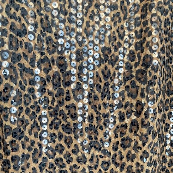 VTG CARLISLE sequin leopard pencil skirt Size US 4 - Picture 4 of 6